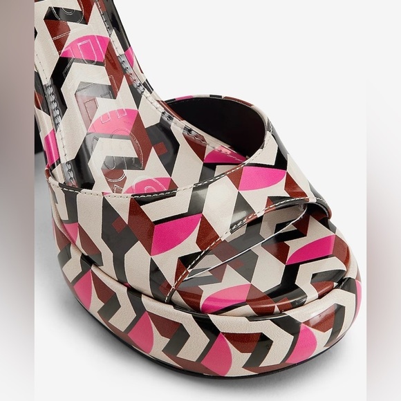 Brian Atwood x Express Geo Platform Heeled Sandals NWT - Picture 3 of 4